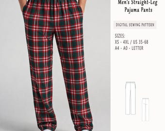Men's Pajama Pants Sewing Loungewear PJ XS-4XL (PDF Pattern