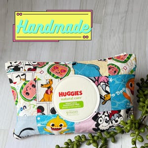 Étui à lingettes pour bébé - Housse pour lingettes - Patchwork matelassé à la main