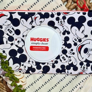 Baby Wipes Cover - Case with Licensed Mickey and Minnie Fabric