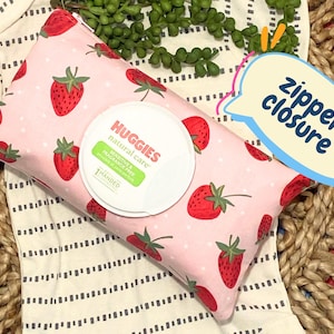 Étui à lingettes fraises pour bébé - Housse pour lingettes