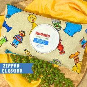 Baby Wipes Case- Wipe Cover with Sesame Street Fabric