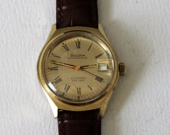 Vintage Bulova Wrist Watch, Old Bulova Wrist Watch, Bulova Dive Watch, Swiss Made Vintage Bulova Wrist Watch, FREE USA SHIPPING