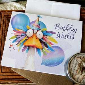 Birthday Cards, Funny Duck Birthday Card, Handmade Funny Duck Birthday Card, Silly Birthday Card, Whimsical Duck Card