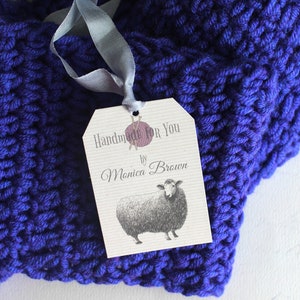 Knitting Gift Tags - Handmade Gift Tags - Christmas Gift Tags - Knitting Sheep Gift Tags - Crochet Tags - Wool Item Hang Tags - Set of 24