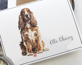 Cocker Spaniel Personalized Note Cards, Cocker Spaniel Personalized Stationery, Cocker Note Cards, Cocker Spaniel Stationery
