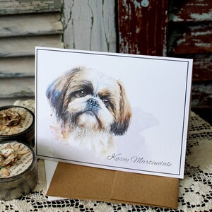 Shih Tzu Personalized Note Cards, Shih Tzu Dog Note Card Sets, Shih Tzu Dog Stationery, Shih Tzu Lover Gift, Custom Shih Tzu Notes