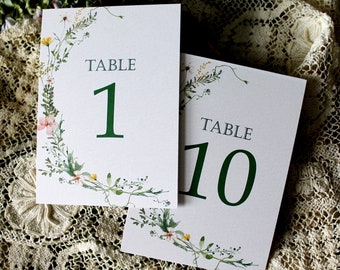 Table Number Cards, Vintage Floral Table Numbers,  Wedding TAble Numbers, Special Occasion Table Number Cardss