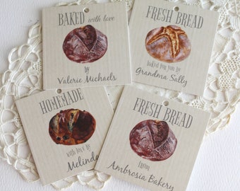 Bread Tags, Personalized Homemade Bread Tags, Bread Baking Tags, Gift for Baker, Personalized Tags for Baker, Specialty Bread Tags