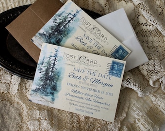 CUSTOM ORDER for Heather M...Winter Scene Save the Date Cards, Winter Landscape Save the Dates, Outdoors Save the Date, DIY Save the Dates