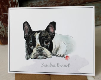 Frenchie Note Cards, French Bull Dog Note Cards, Frenchie Stationery, French Bull Dog Stationery