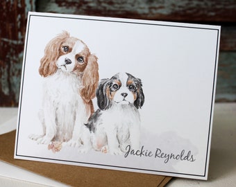 Cavalier King Charles Note Card Set: Personalized Stationery