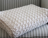 Chunky Crocheted Blanket - Crochet Wool Throw - Blanket - Hand Crochet - Home Decor - Crochet Afghan -Throw - by avintageobsession on etsy