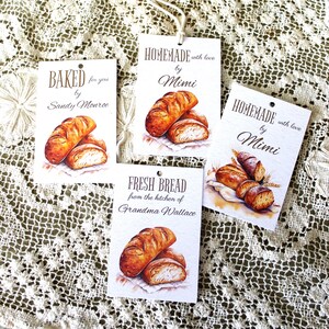 Personalized Homemade Bread Tags: Baking Gift Tags, Set of 24 or More