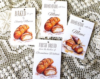 Personalized Homemade Bread Tags: Baking Gift Tags, Set of 24 or More