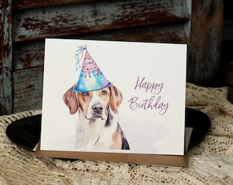 Beagle Note Cards, HAppy Birthday Beagle Cards, Beagle Happy Birthday Cards, Beagle Greeting Cards, Handmade Beagle Birthday Card Set