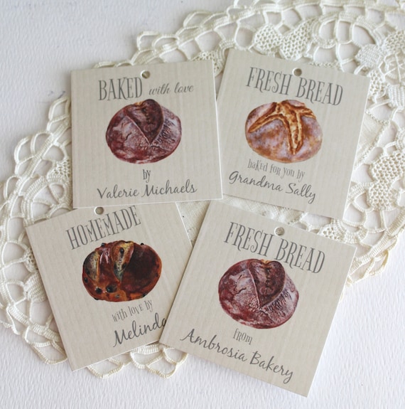 Personalized Homemade Bread Tags: Baker Gift, Set of 24