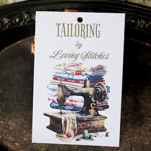 Custom Sewing Hang Tags, Tailoring Hang Tags, Alteration Tags, Hand Sewn Merchandise Hang Tags, Handmade HAng Tags image 7