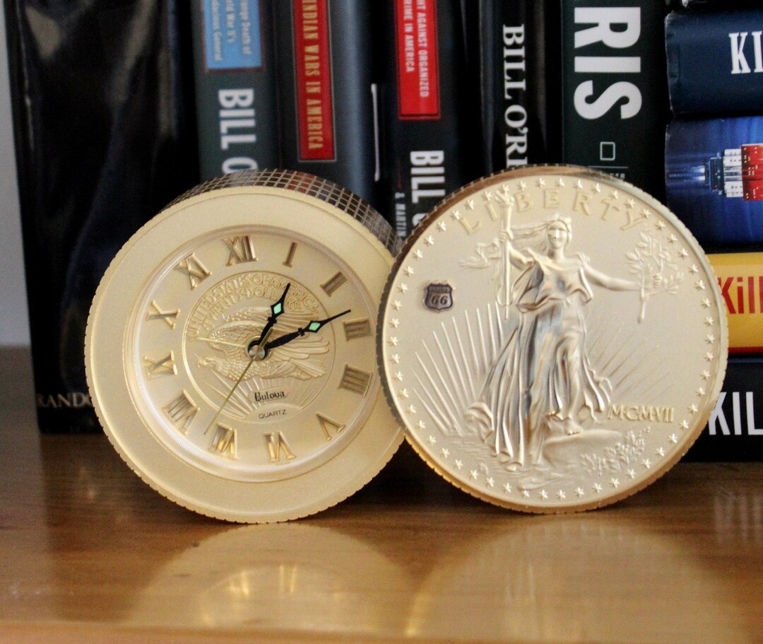 Vintage Bulova Quartz Tabletop Clock, Antique Bulova Quartz Alarm Clock