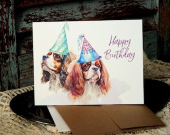 King Charles Cavalier Happy Birthday Card, Cavalier Happy Birthday Cards, Happy Birthday King Charles Cards,King Charles Cavalier Stationery