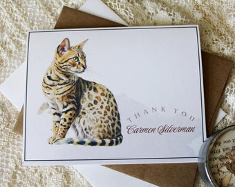 Bengal Cat Note Card Set, Bengal Cat Note Cards, Bengal Cat Notes, Cat Note Cards, Bengal Cat Cards