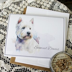 West Highland White Terrier Note Cards, West Highland Terrier Card Sets, Personalized Westie Cards, Handmade West Highland Terrier Cards
