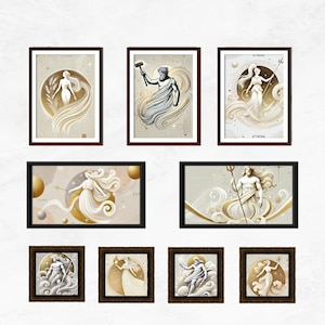 12 Olympus Gods printable decoration AI Generated