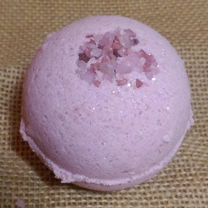 Raspberry Vanilla XL Bath Bomb ~ VEGAN ~ SHEA and Olive Oil for super-soft skin