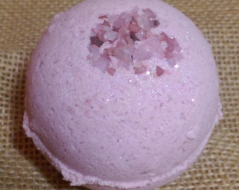 Raspberry Vanilla XL Bath Bomb ~ VEGAN ~ SHEA and Olive Oil for super-soft skin