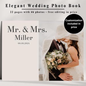 Customizable Wedding Album Template, Photographer-Friendly Wedding Photo Book, INSTANT DOWNLOAD, Elegant Wedding Album Design