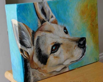 Custom Dog Portrait, Custom Acrylic Painting, Pet Painting, Animal Painting, Cat Portrait, German Shepard Art