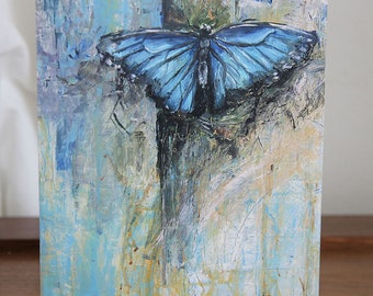 Butterfly Art Greeting Card,  Blue Butterfly Art Prints, Nature Art, Butterfly Decor, Butterfly Art Prints, Small Art Prints, Butterfly Card