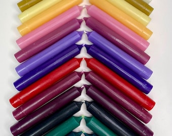 6" Solid 100% Beeswax Taper Candles - Set of 2 in Assorted Colors