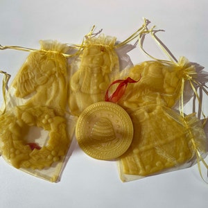 100% Beeswax Ornaments in Natural