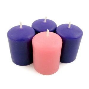 100% Beeswax - Advent Votive Candles - Set of 4