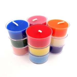 100% Beeswax Tea Light Candles in Assorted Colors - Set of 12