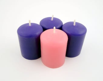 4 Beeswax Advent Votive Candles