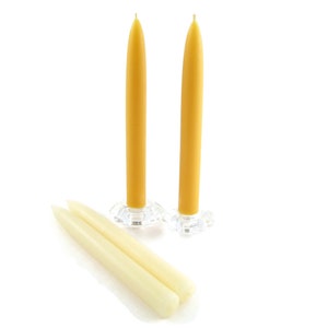 100% Beeswax - Solid Taper Candles in Assorted Colors - Set of 2