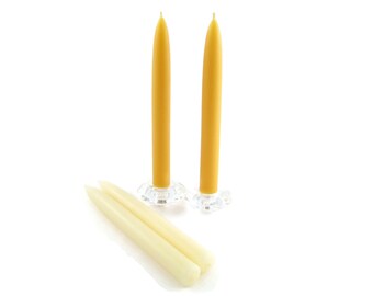 100% Beeswax - Solid Taper Candles in Assorted Colors - Set of 2