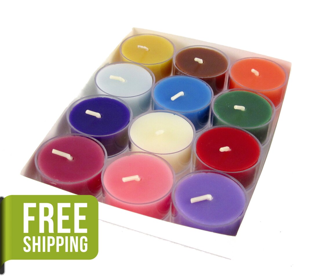 Tea Lights in Assorted Colors Set of 12 Etsy