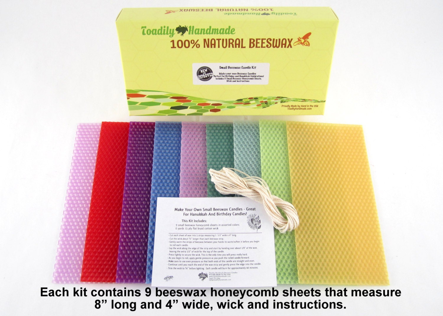 WINNER PACK 15 colors sheets 10 x 8 beeswax candle making kit - pure  handmade 100% beeswax honeycomb - made in europe - cotton wick 10