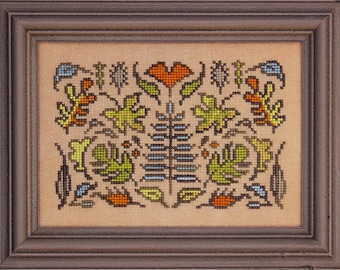 Arranging Leaves PDF Cross Stitch Chart