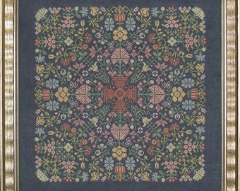 Quaker Floral Puzzle - PDF Cross Stitch Chart