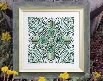 Hamsa Mandala - PDF Cross Stitch Chart