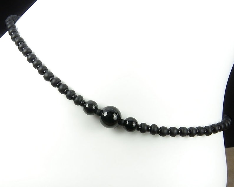 Anklet for Women Solid Brass Clasp Black Onyx Ankle Bracelet Beaded Anklet Black Anklet
