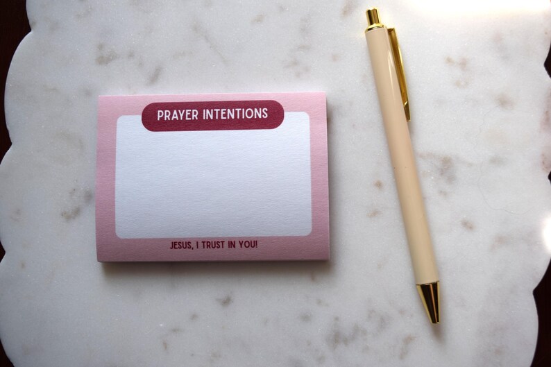 Prayer Intention Sticky Notes - Christian Prayer List - Bible Study Pink