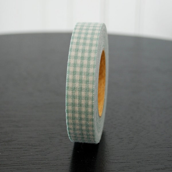 Fabric Tape - Green and White Gingham - 1 Roll