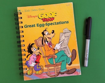 Goof Troop, Great Egg-Spectations, Recycled Little Golden Book Journal