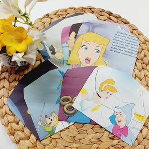 10 handmade envelopes, Cinderella book illustrations