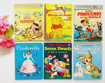 Set of 6 little golden book covers, empty for junk bookbinding, DIY journals, framing