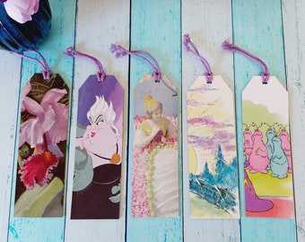 Juego de 5 marcapáginas, tema morado